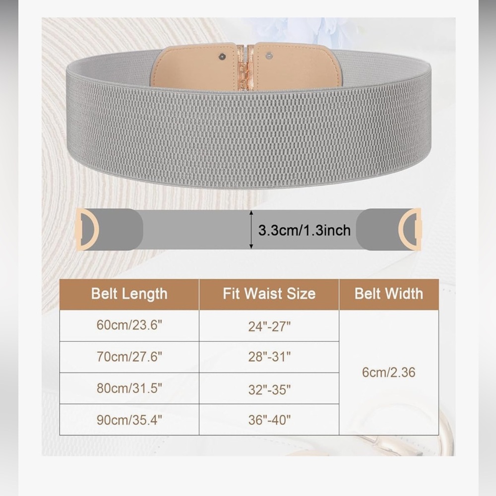 🆕 Women Wide Elastic Waist Belts Wide Stretchy Belts for Dress Fashion Belt - Picture 7 of 7